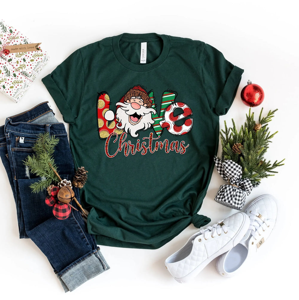 Fashion Love Santa Nostalgic Retro Farm Girl Casual Christmas Hoodie Green / S Hoodies-L