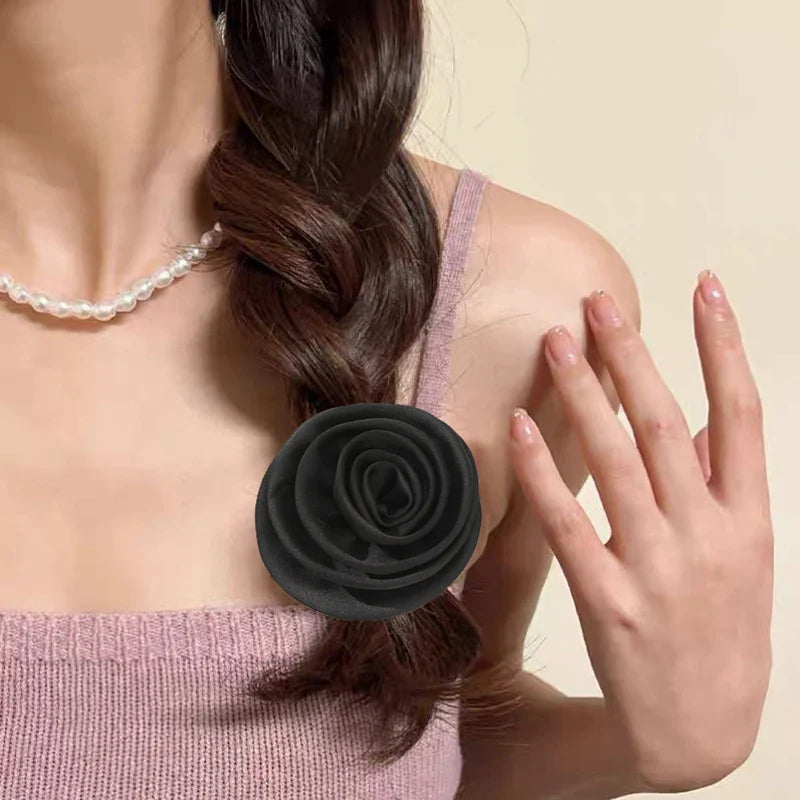 French Satin Retro Rose Hair Accessory For Girls Accessories-L