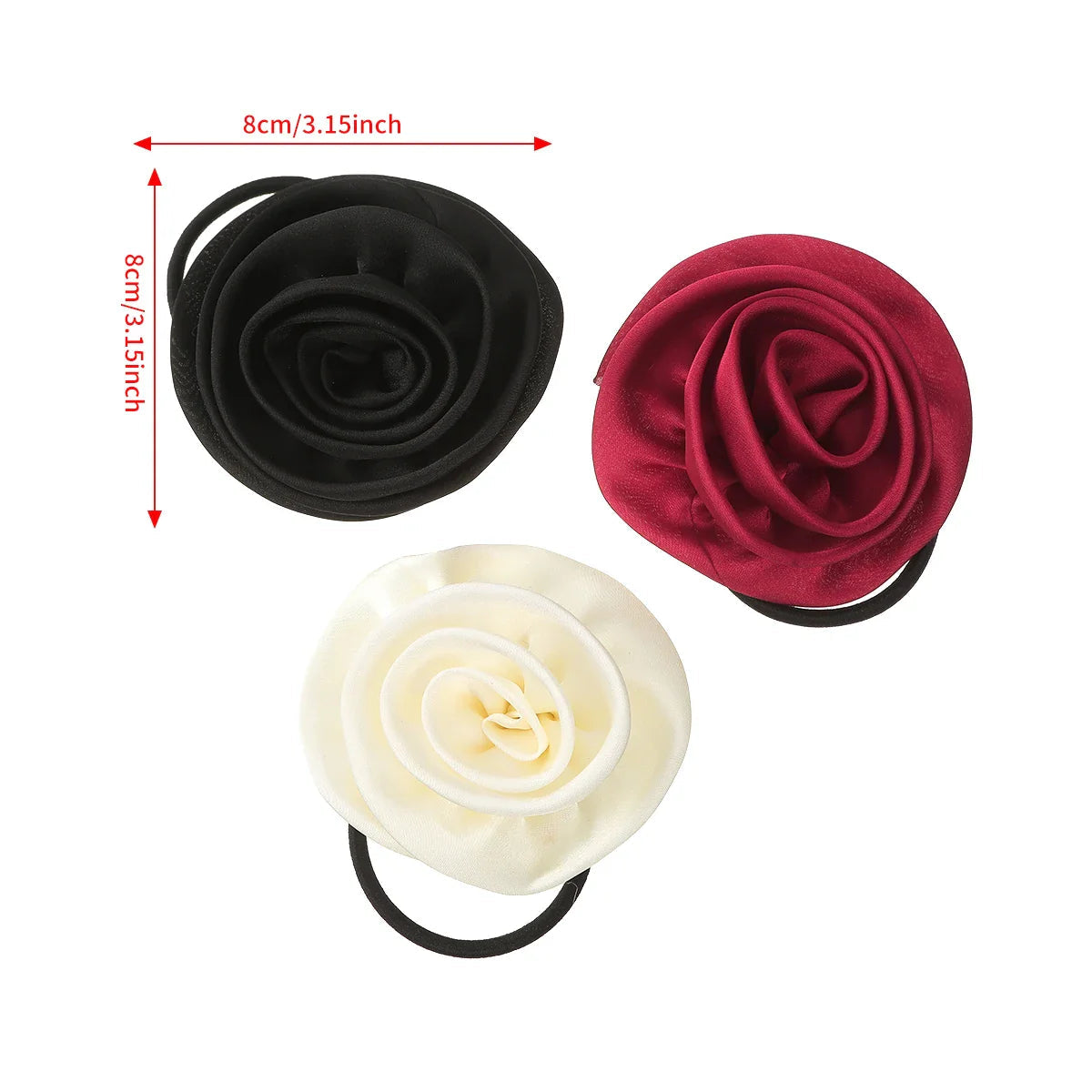 French Satin Retro Rose Hair Accessory for Girls