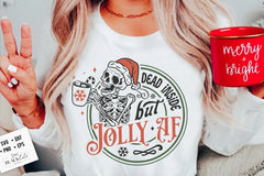 Funny Dead Inside Jolly Slogan Hot Vintage Skull Female Christmas Hoodie White / S Hoodies-L