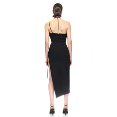 3D Flower Halter Bodycon Party Dress Partydress-241208