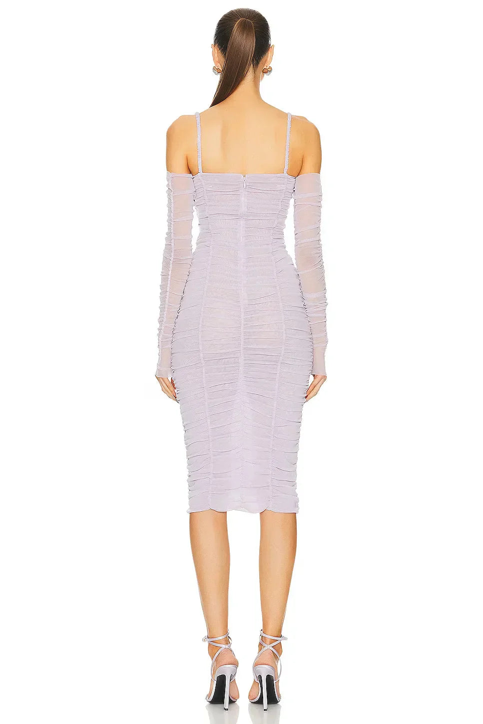 Sleeveless Halter Mesh Evening Party Dress Partydress-241208