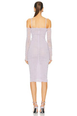 Sleeveless Halter Mesh Evening Party Dress Partydress-241208