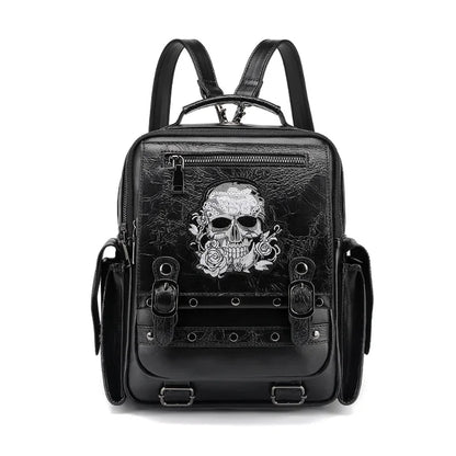 Goth Skull Backpack Unisex Large Multi-function Style Capacity Waterproof Bag