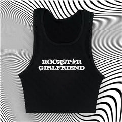 Gothic Emo Skull Graphic Print Crop Top