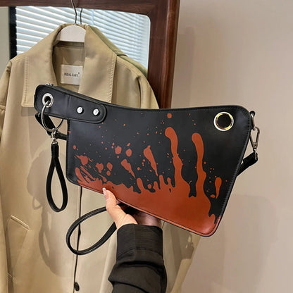 Gothic Halloween Design Knife Shaped Leather PU Clutch Unique Bag