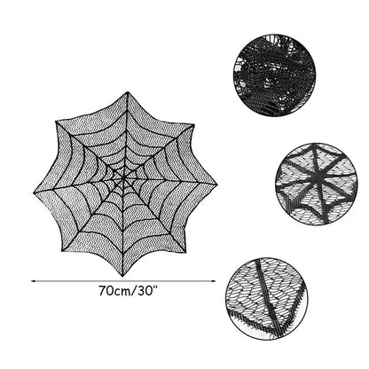 Lace Spider Web Skeleton Skull Tablecloth Halloween Decorative Item