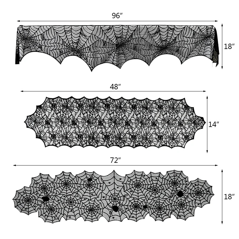 Lace Spider Web Skeleton Skull Tablecloth Halloween Decorative Item