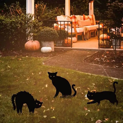 Scary Cat Stakes Yard Sign Halloween Decorative Item