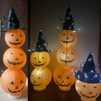 Spooky Pumpkin Lanterns with Lights Halloween Decorative Item