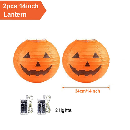 Spooky Pumpkin Lanterns with Lights Halloween Decorative Item