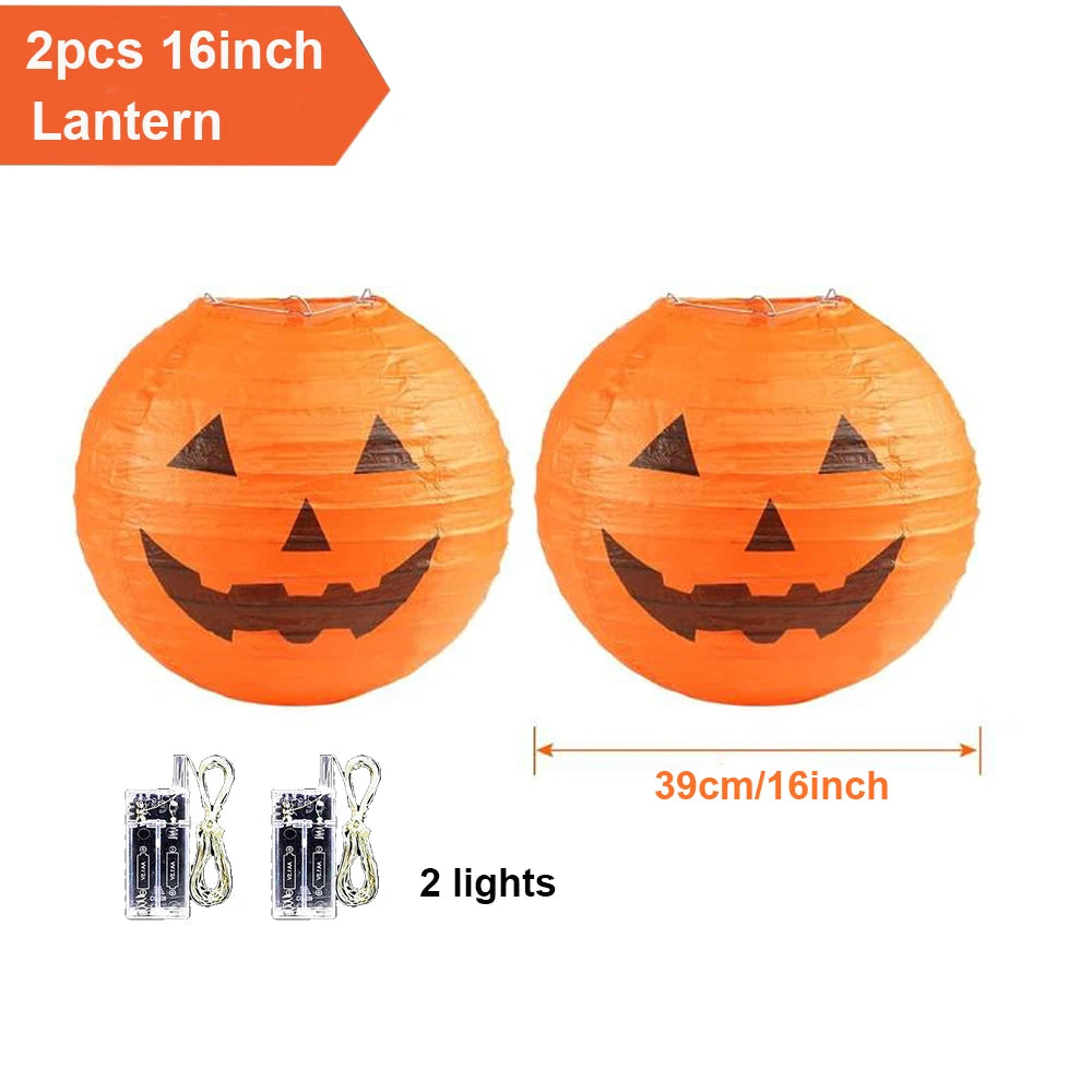 Spooky Pumpkin Lanterns with Lights Halloween Decorative Item