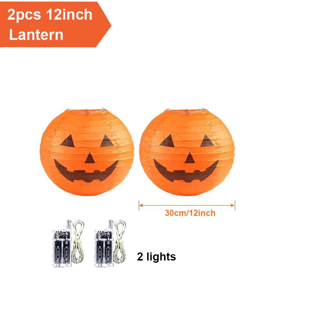 Spooky Pumpkin Lanterns with Lights Halloween Decorative Item