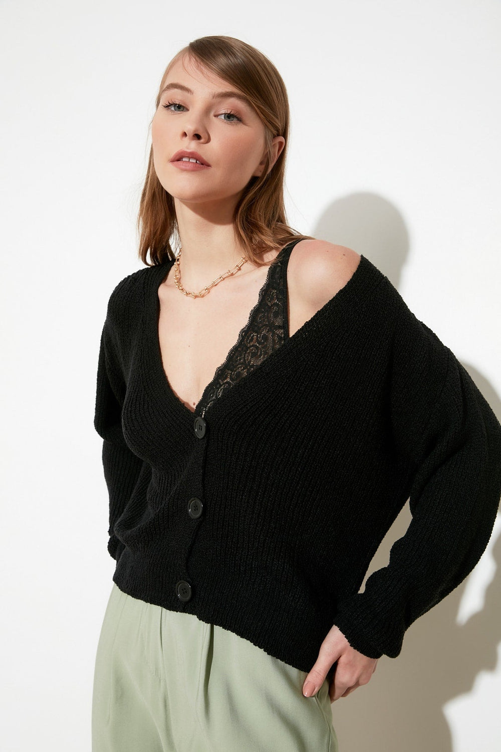 Trendyol Button Detail Cardigan