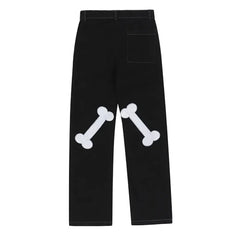 Y2K Black Embroidered Jeans Pants