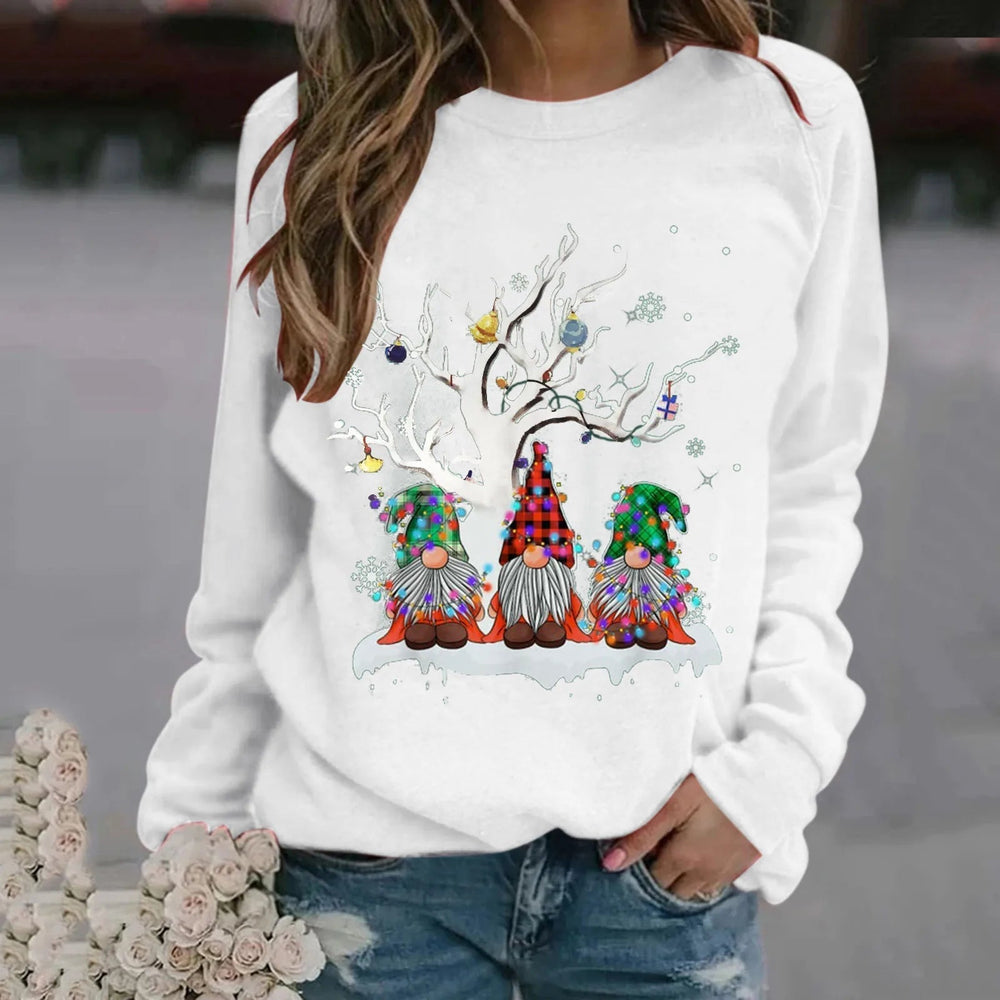 Oversize Workout Ugly Xmas Long Sleeve Christmas Hoodie White / S Hoodies-L