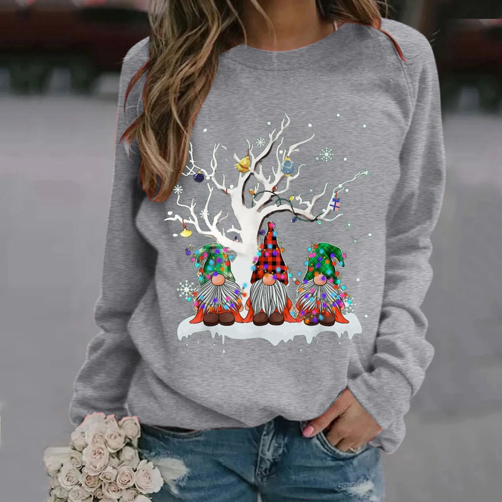 Hooded Oversize Workout Ugly Xmas Long Sleeve Loose Christmas Hoodie Grey / S Hoodies-L