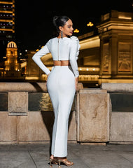 White Bandage Two-Piece Party Dress Partydress-241208