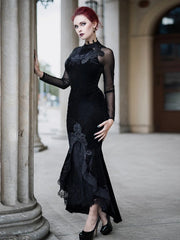 Goth High Waist Ruffle Fishtail Slim Elastic Half Skirt