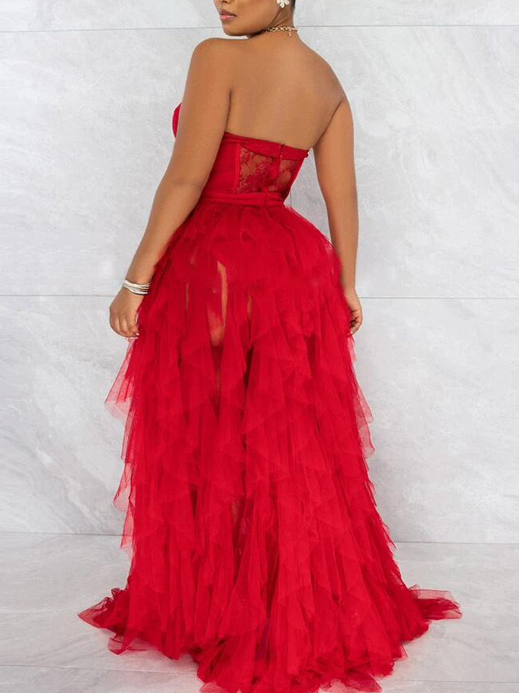 Lace Slip Graceful Mini Dress Dresses