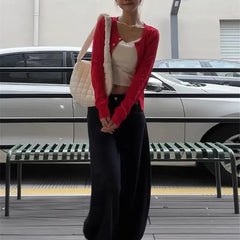 Chic Versatile Slim Fit Red Fashionable Twist Wool Warm Knit Christmas Sweater Sweaters-L