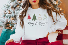 Merry Bright Modern Female Outdoors All-Match Christmas Hoodie White / S Hoodies-L