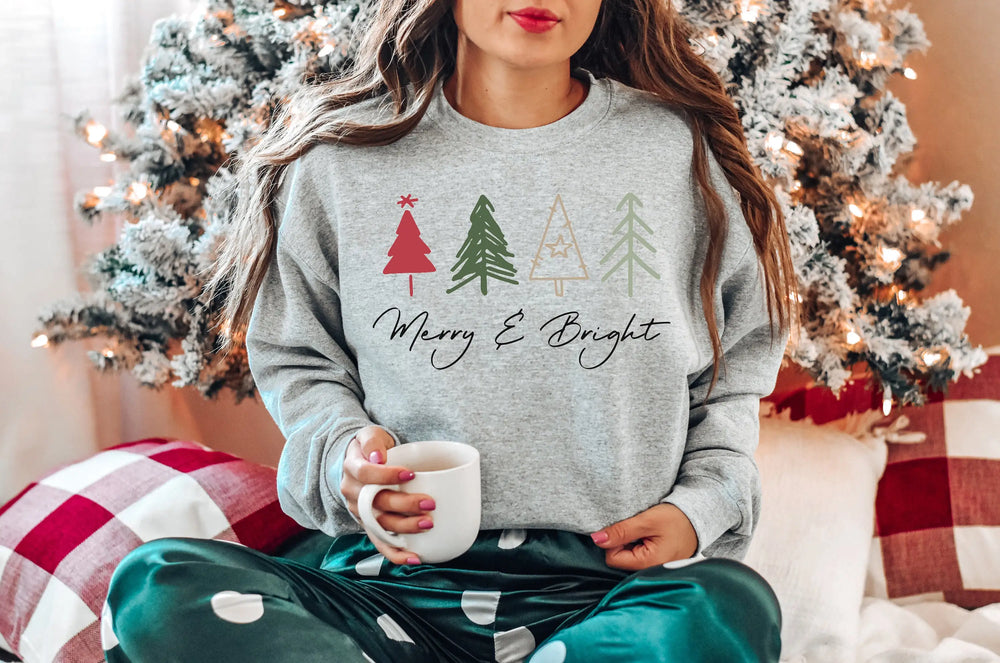 Merry Bright Modern Female Outdoors All-Match Christmas Hoodie Gray / S Hoodies-L