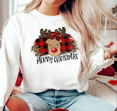 Fashion Cartoon Reindeer All-Match Girl Female Christmas Hoodie White / S Hoodies-L