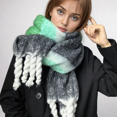 Cashmere Thick Warm Blanket Colorful Plaid With Long Tassels Soft Wrap Scarf Scarfs-L