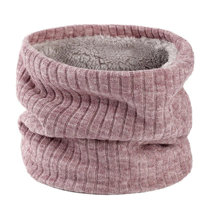 Cashmere Knit Ring Wool Neck Warmer Scarf for Women