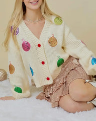 Doll Collar Tie-Up Sweater Cardigan