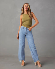 New Women’s Women Simple Casual High Waist Wide-Leg Trousers Irregular Tassels Streetwear