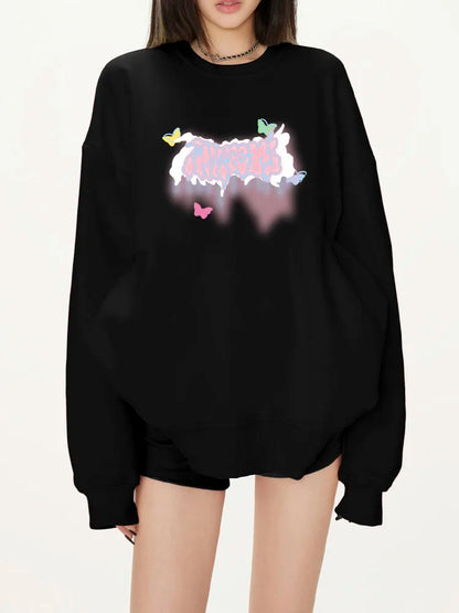 Aesthetic Cartoon Kawaii Loose Casual Y2K Harajuku Hoodie