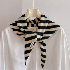Wool Knitted Stripe Christmas Scarf