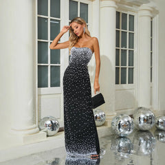 Strapless Beaded Slim Fit Floor Length Prom Dress promdress-250223