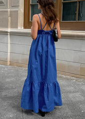 Celeste - Strappy TieRed Maxi Dress
