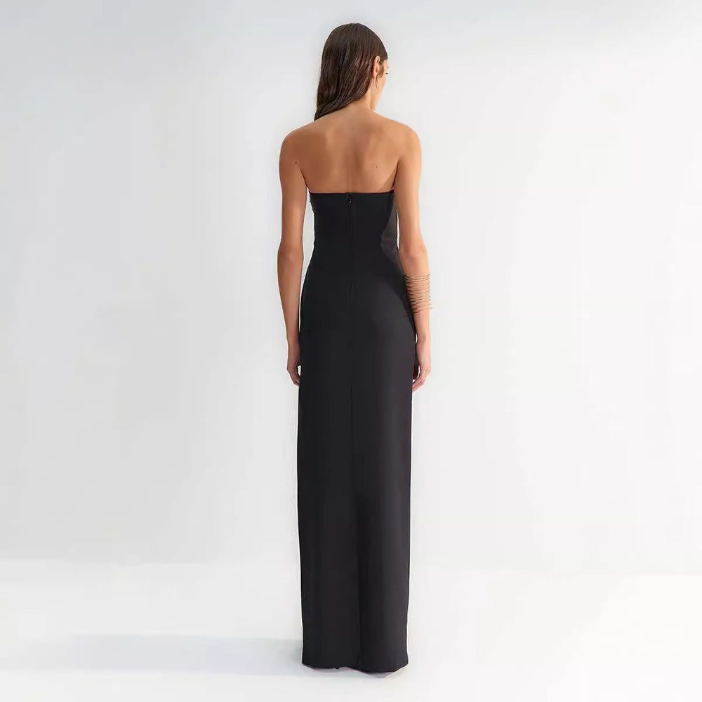 Sexy Cutout Strapless Sunflower Prom Dress promdress-250223