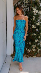 GracefulSocialite Satin Backless Tube Top Dress