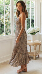 Saira Midi Dress - Brown