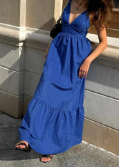 Celeste - Strappy TieRed Maxi Dress