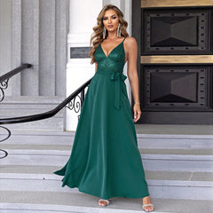 Contrast Sequined Tassel Camouflage Dress