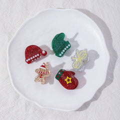 Sparkle Gingerbread Hat Glove Mini Claw Hair Accessory