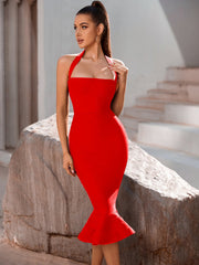 Bandage Dress Evening Dress Bandage Dirndl Halter Fishtail Dress Nightclub