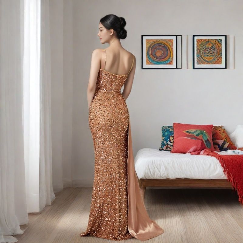 Backless Sequin Mermaid Prom Dress promdress-250223
