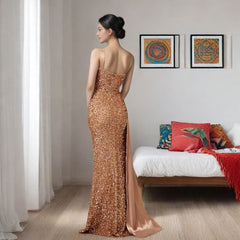 Backless Sequin Mermaid Prom Dress promdress-250223