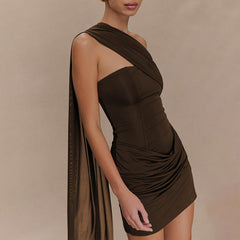 Wintour Mini Dress-Brown