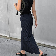 High-Waist Striped Skirt