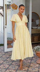 Lyara Midi Dress - Yellow