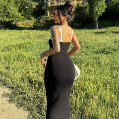 Package Hip Slim Fit Contrast Colors Sling Dress