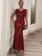 Sequined Tassel Dress Dress